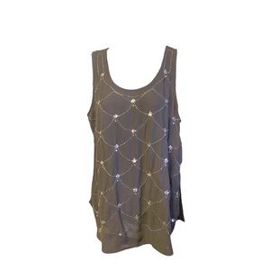 ⭐️ 3 for $10 ⭐️ Juicy Couture Gray Sequined/Beaded Semi Sheer Top, M